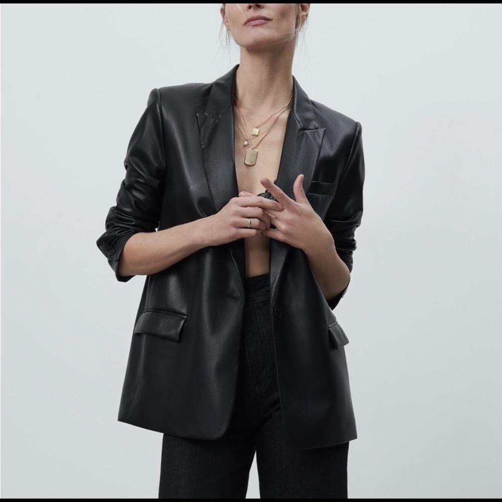 Zara Leather Blazer